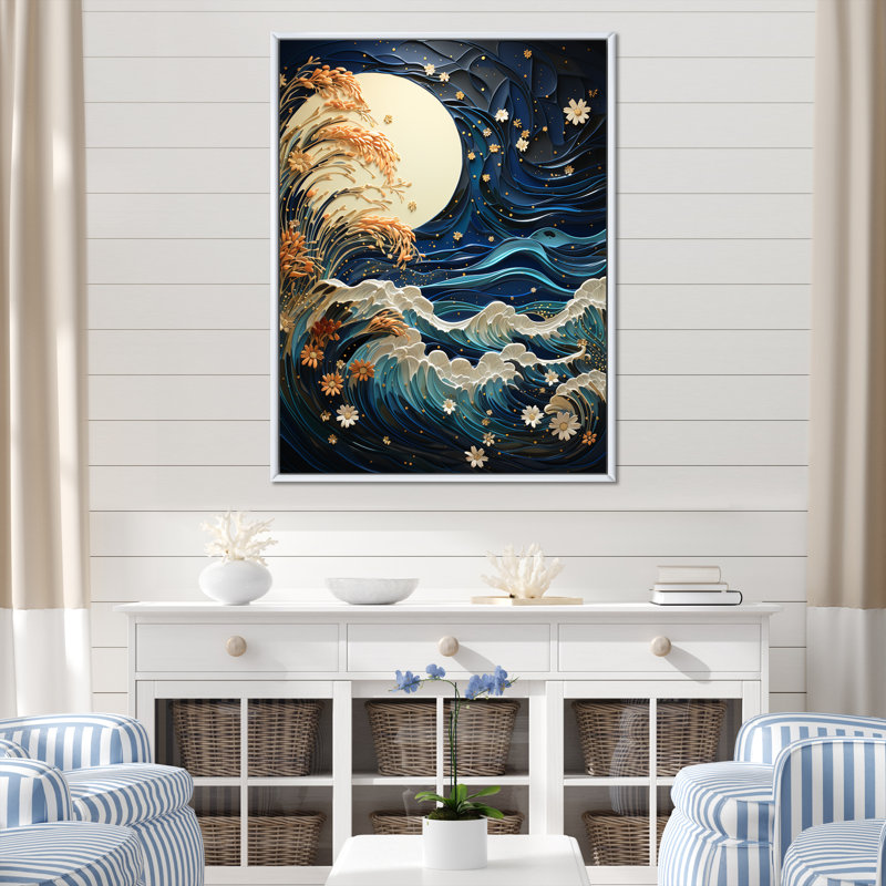 Strathallan bleu sarcelle corail océan Rhapsody, reproduction d'art sur toile, H 32 po x l 24 po x P 1 po