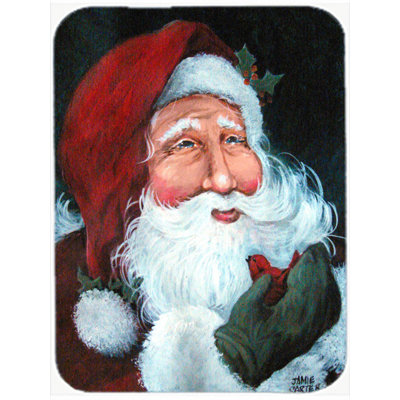 Caroline's Treasures A Little Bird Told Me Santa Claus Glass Cutting Board