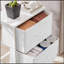 Commode à tiroirs avec plateau en bois, gris, deux paquets