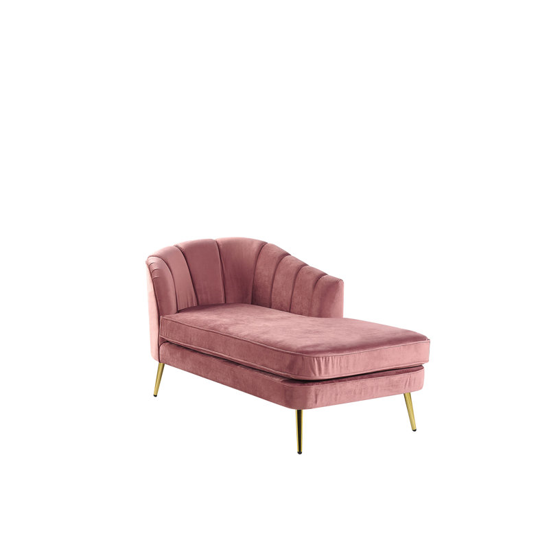 Baskerville Velvet Chaise Lounge, Pink