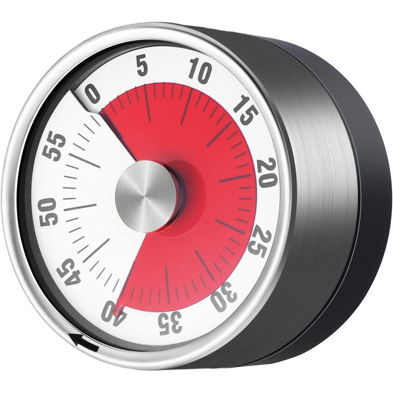 Kitchen Timer Magnetic, Visual Timer for Kids,60-Minute Visual Countdown Timer with Loud Alarm, White