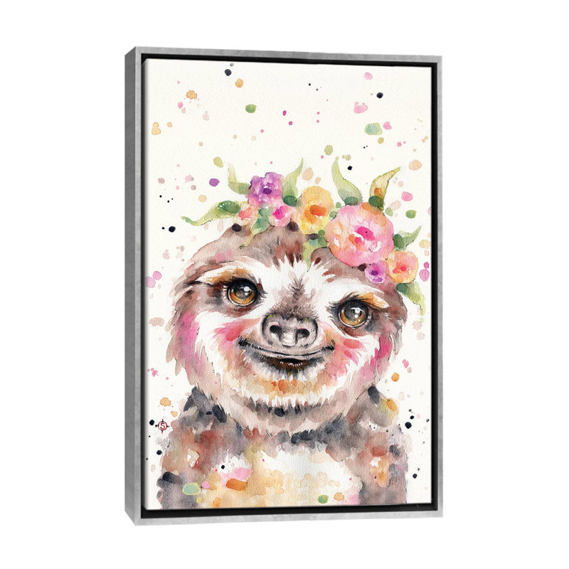 «Little Sloth» par Sillier Than Sally - reproduction d'art, H 60 po x l 40po x P 1,5 po, Pas de tapis