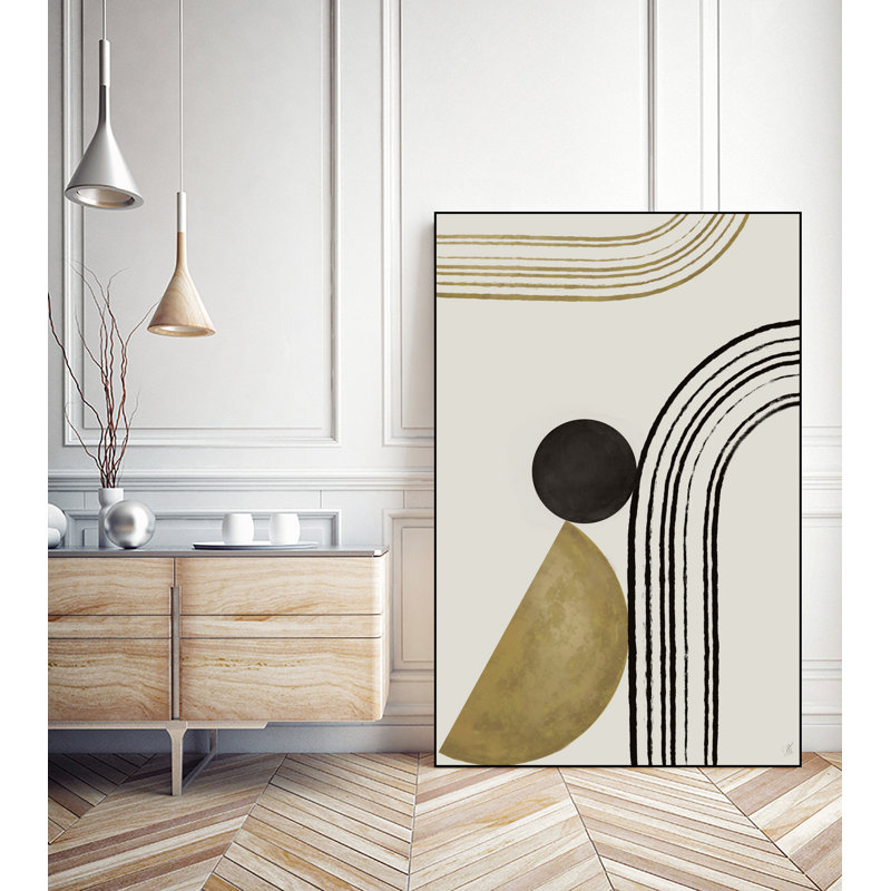 «Scandi Gold Abstract», toile encadrée