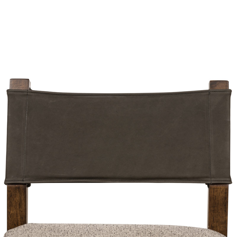 Side Chair in Charcoal, Polyester/Leather Nubuck Charcoal, Brown
