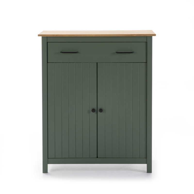 Gholston 90cm Solid Wood Sideboard, Green