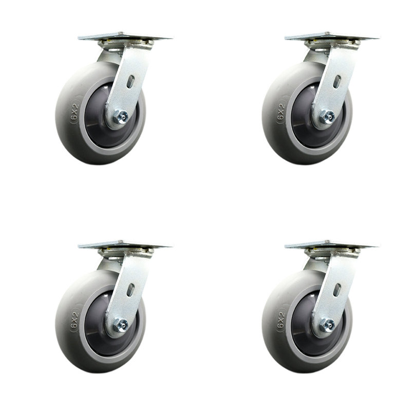 Chemtainer CSJ6RRRS Caster Replacement Set - Service Caster Brand/CHE-SCC-30CS620-TPRRD-TGP-4
