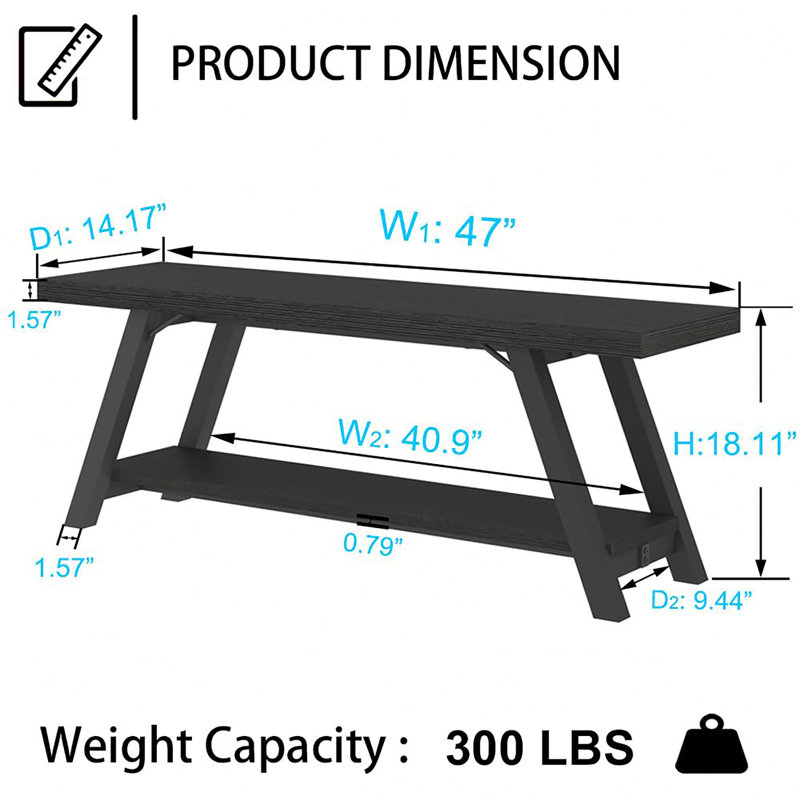 Storage Bench, Black