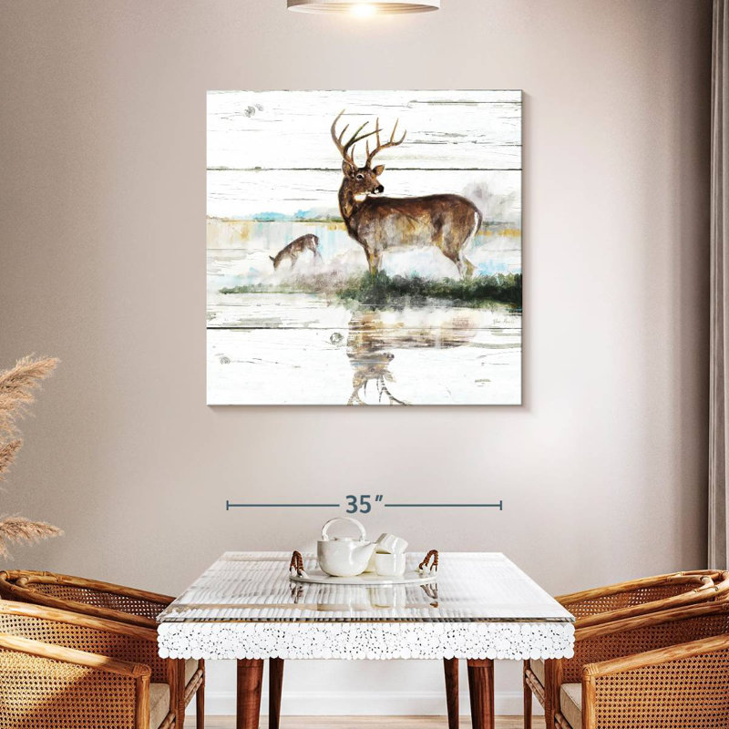 Crowle Rustic Misty Deer, 39" H x 39" W