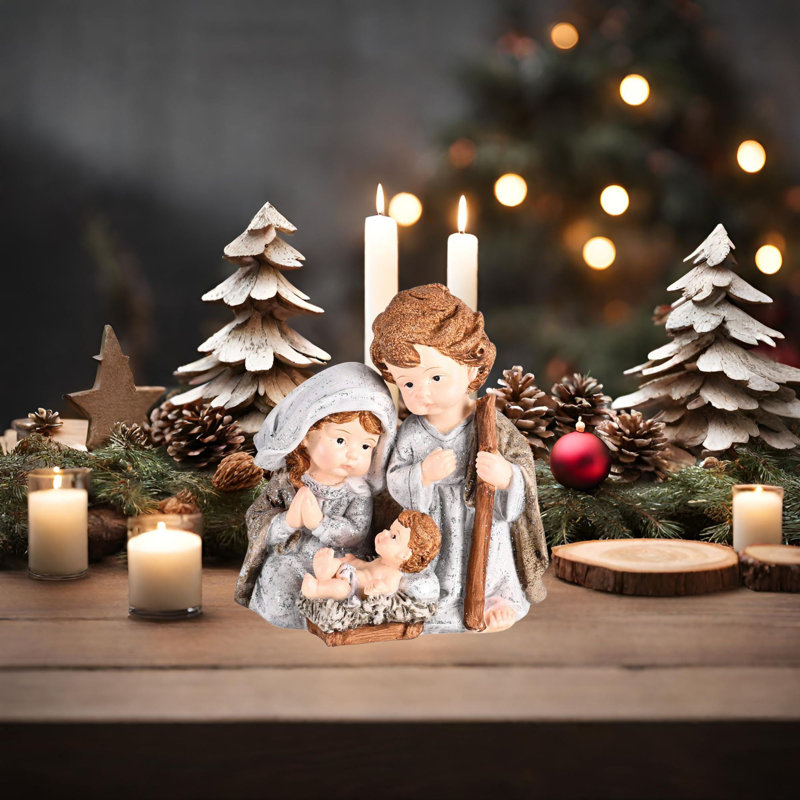 Crèche de Noël Nativité patinée 4,25H