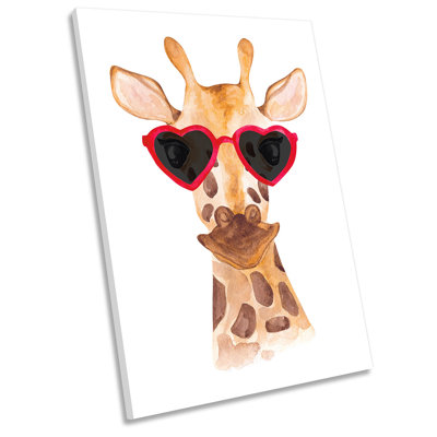 Giraffe Sunglasses - Wrapped Canvas Art Prints