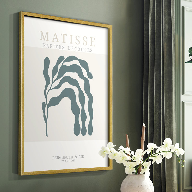 Matisse CD XXV, reproduction encadrée - bois massif, H 10 po x l 8 po, Cadre doré simple
