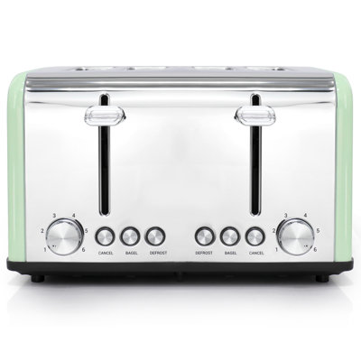 Redmond 4-Slice Extra Wide Slot 1650W Stainless Steel Toaster in Light Blue