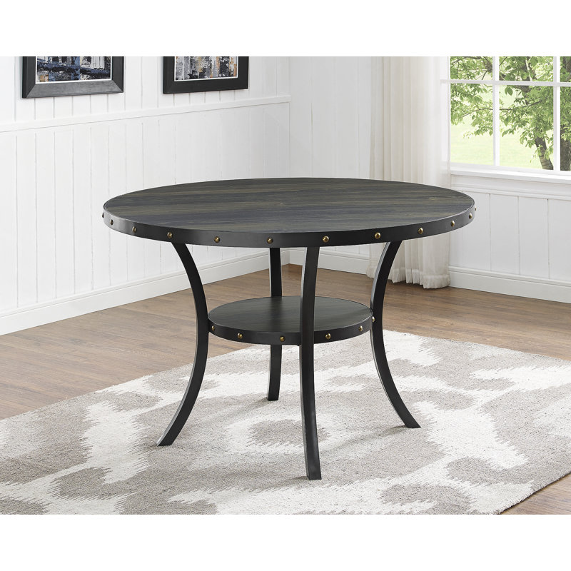 Table de salle à manger Demarri, Noir, Noir, H 31 po x l 48 po x P 48 po