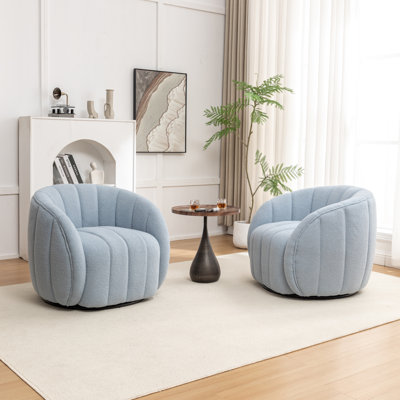Upholstered Swivel Barrel Chair
