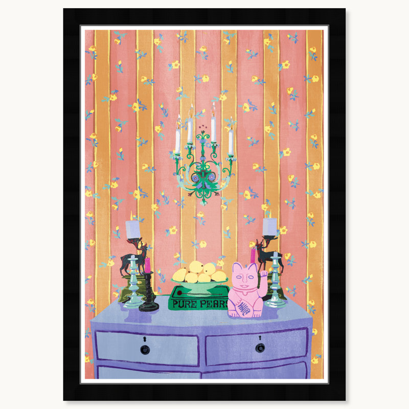 Table de chevet Lucky, Cadre noir
