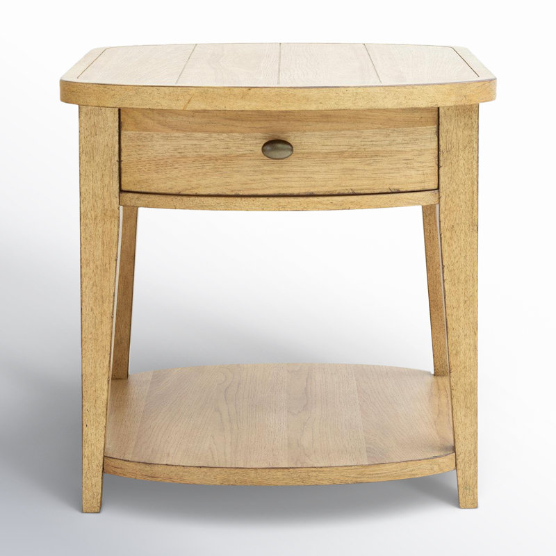 Mya End Table With Storage, Tan