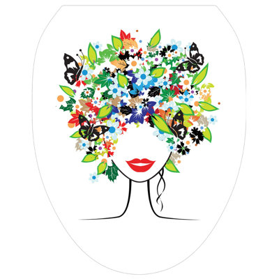 Adhésif décoratif pour siège de toilette Whimsical Lady