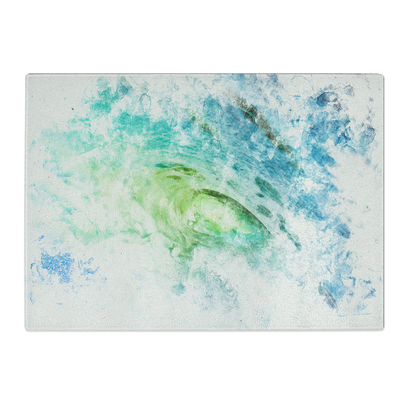 Tempered Glass the Curl of a Wave Chopping Board, 20 cm x 28.5 cm