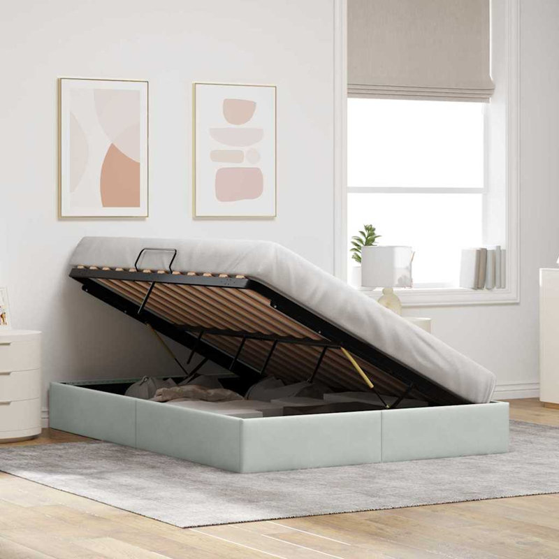 Bed, Double (4'6), Light Grey