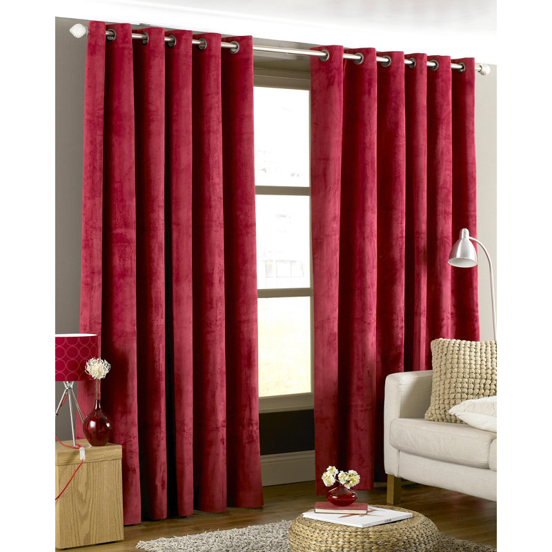 Lachlan Room Darkening Curtain Pair, Red, 168 W x 229 D cm