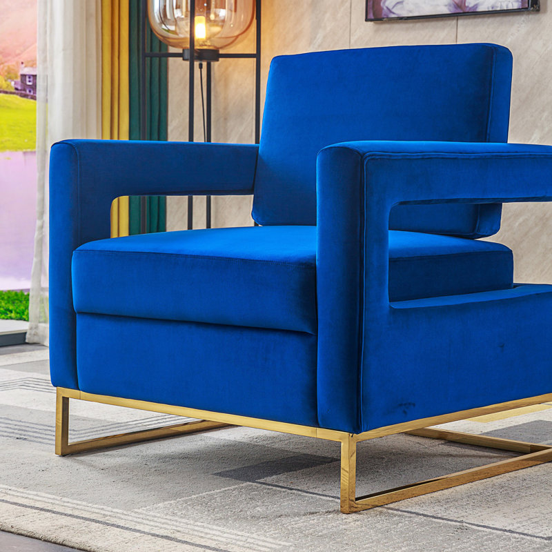 Chaise d'appoint moderne, fauteuil élégant, fauteuil confortable, Bleu