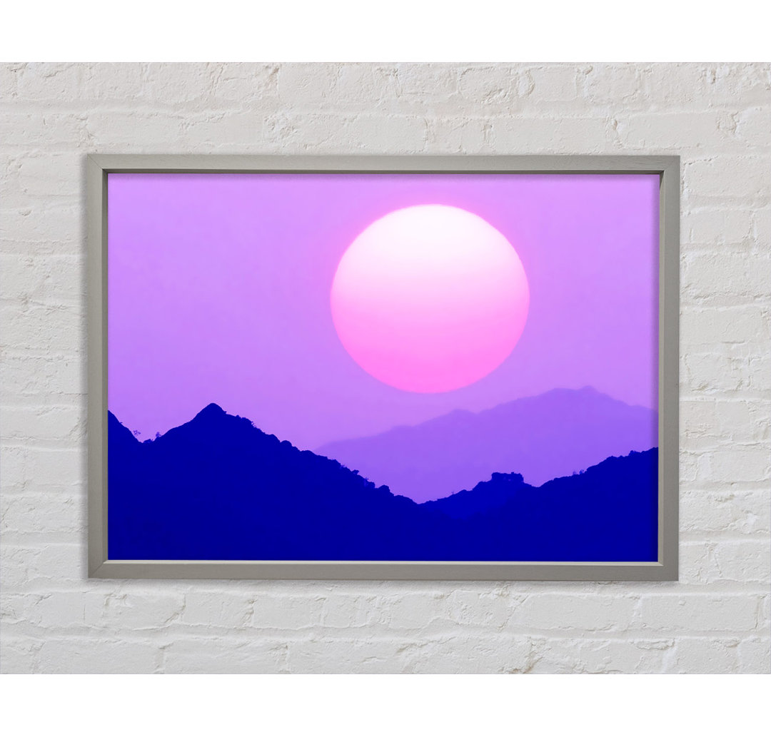 Huge Sun Over The Mountain Tops Purple - Einzelbildrahmen Kunstdrucke auf Leinwand