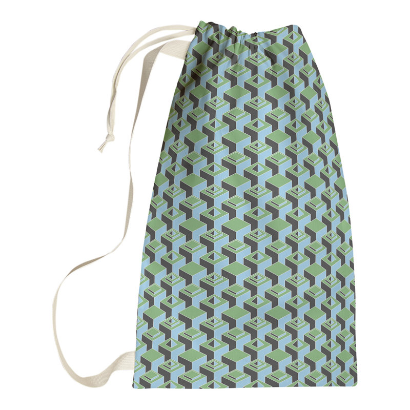 Sac à linge gratte-ciels, H 36 po x l 28 po x P 1,5 po, Vert / Sarcelle