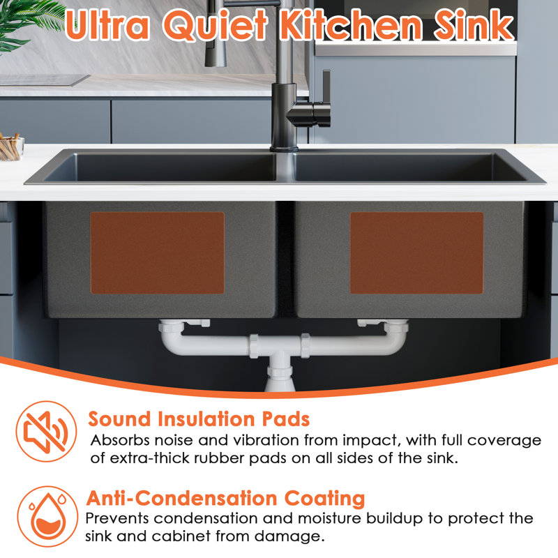 33" L x 22" W Drop-In Kitchen Sink