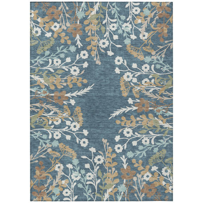 Machine Washable Indoor/Outdoor Bourkelands ACN2334 Floral Rug