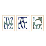 Contemporary Blues Trio 1. Set Of 3 Painting by Andrea Stokes