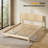 Solid Wood Full  Bed Frame Platform Bedframe With Headboard Grille Style-289639607