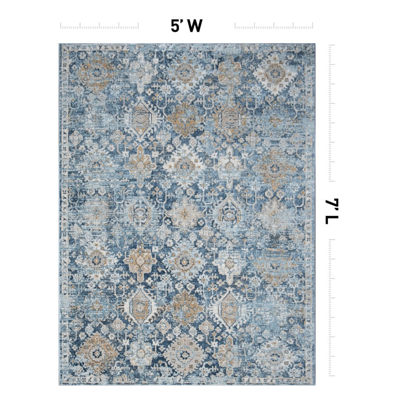 Monka Floral Indoor Rug, Rectangle 5'3" x 7'3"