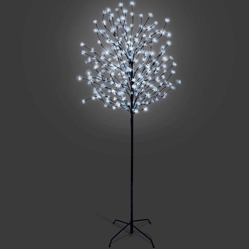 NETTA Cherry Blossom Tree with Built-In LEDs, Cool White, 210cm x 50cm x 50cm
