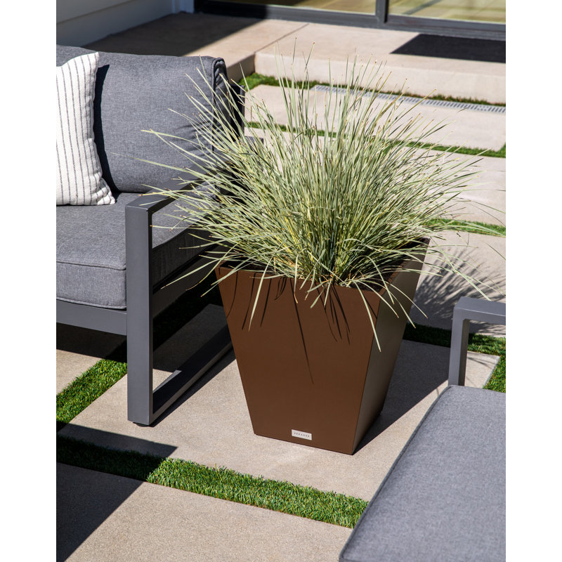 Nobleton Espresso Square 19" Outdoor-Indoor Modern Planter