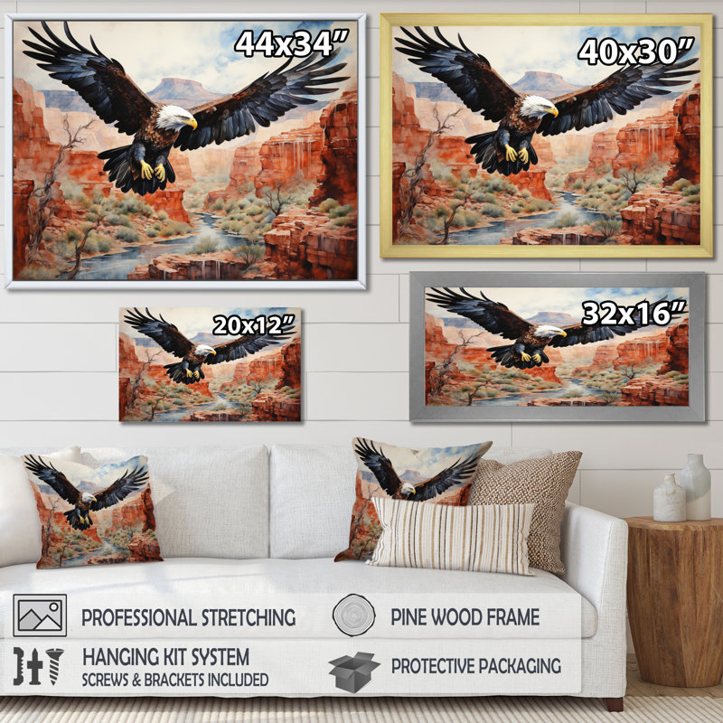 Western Canyon Eagle Echoes III sur impression sur toile, 12" H x 20" W, Toile tendue