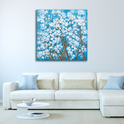" White Cherry Blossoms " Painting Print