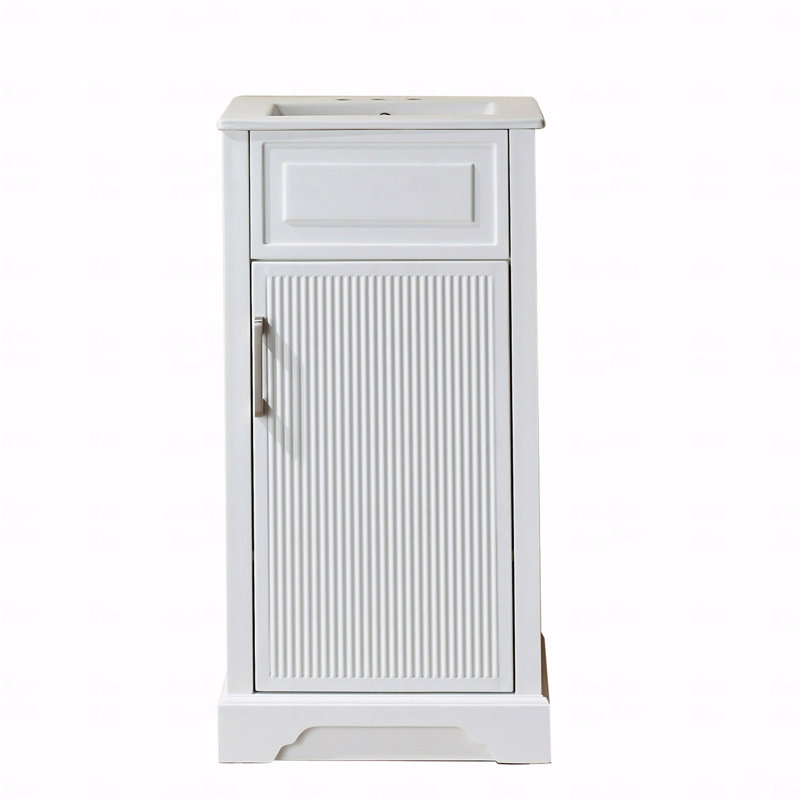 Meuble-lavabo autoportant simple avec comptoir, Blanc