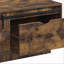 Table basse rustique en chêne avec porte de grange coulissante & amp; Tiroir, rangement peu encombrant pour le salon