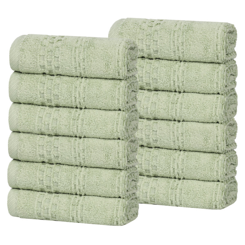 Essuie-mains en coton gaufré texturé Playa Zero Twist, Vert