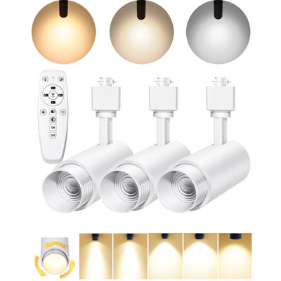 White 12W LED Track Lighting Heads,Dimming H Type Dimmable Rail Ceiling Track Lights Fixtures,3 Pack