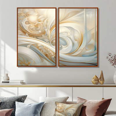 «Tender Whirling White Illustration IV - Abstract Spirals», art mural sur toile