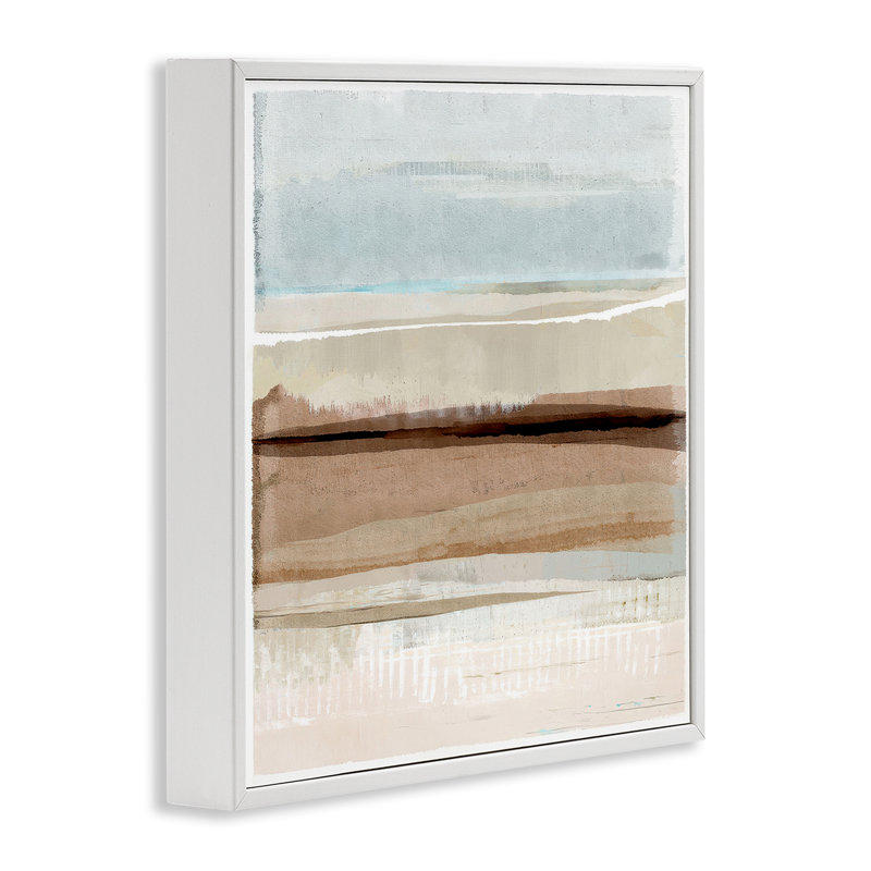 «Winter Sands», estampe numérique par Flora Kouta, Estampe numérique encadrée blanc bord de mer, H 12 po x l 12 po