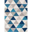 Tapis bleu / gris à motif géométrique moderne facile à nettoyer Rubino-1366984806