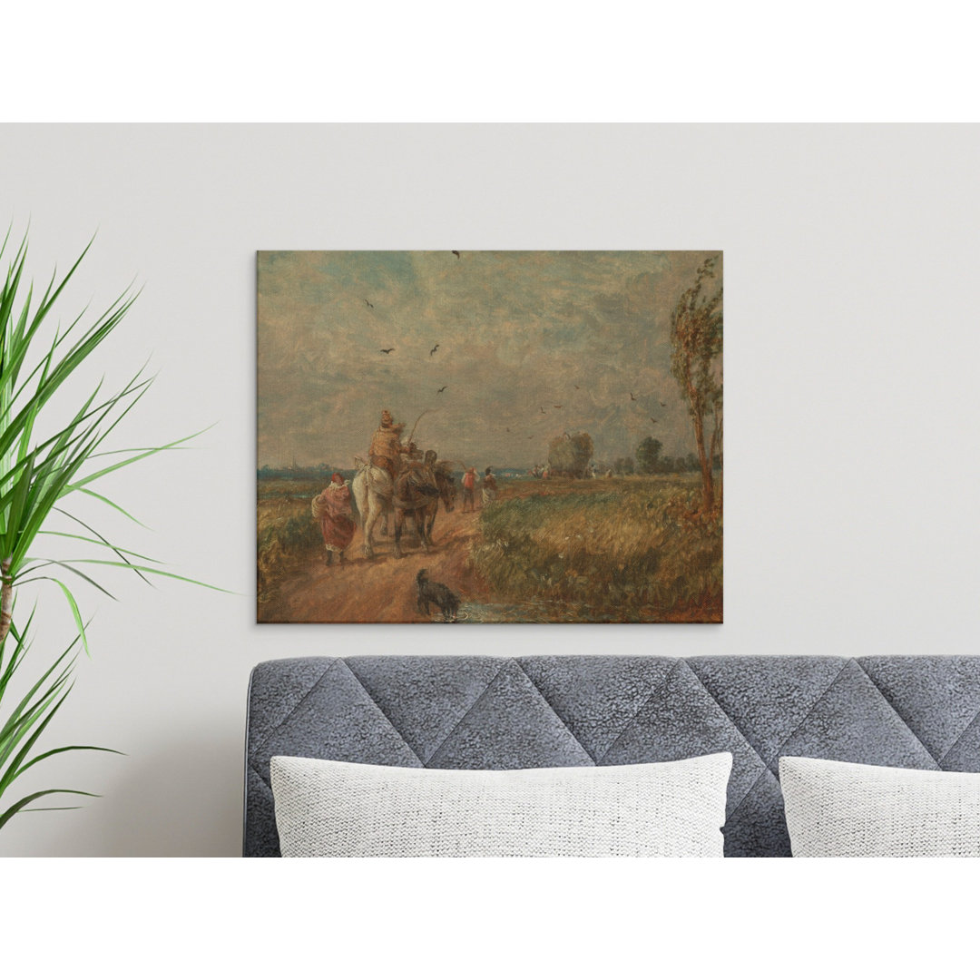 Horse Riders Canvas Wall Art, Vintage Landscape Painting Print, Gallery Wrapped Canvas, Ready to Hang, Archival Quality, Rustic Decor