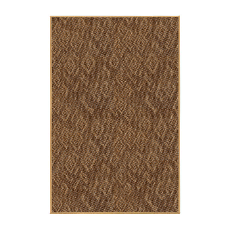 Tapis de zone brun foncé à motifs, Rectangle 5 pi x 7 pi