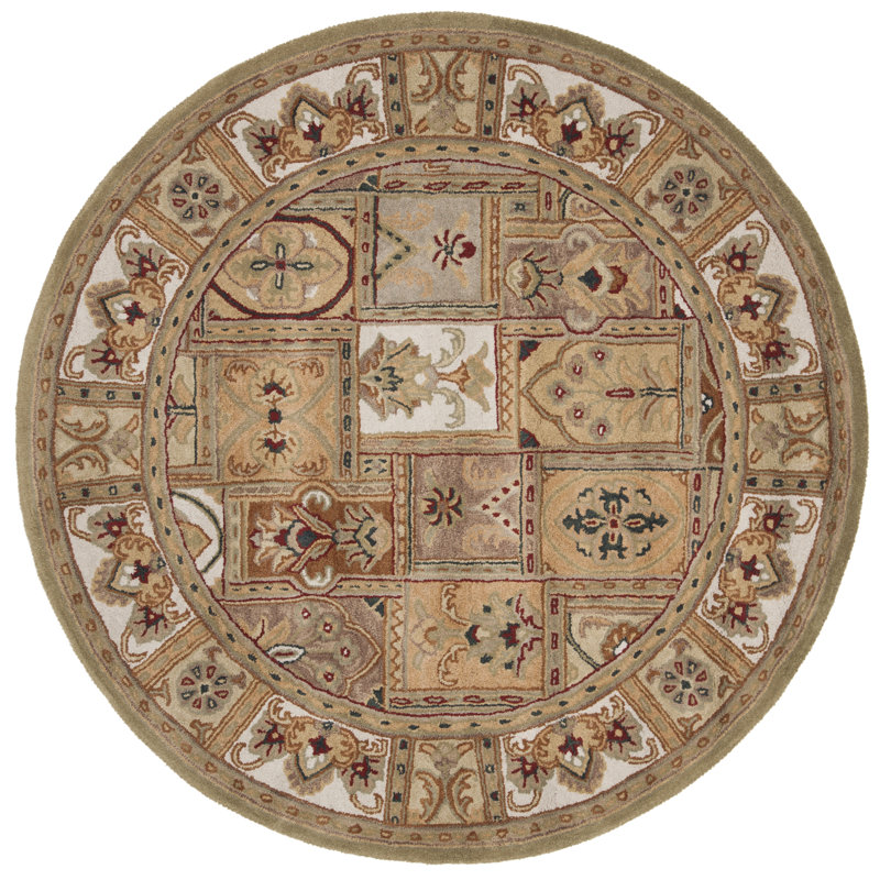 Hand Tufted Wool Oriental Rug, Round 3'6"