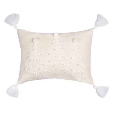 16" x 12" Embellished Trees Throw Pillow