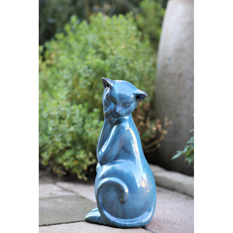 PLANTatorEM, fille de chat (aqua tombant) - céramique fabriquée à la main, Turquoise en chute