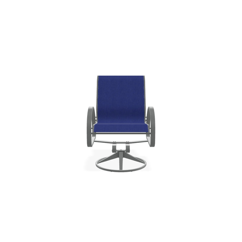 Fauteuil de patio pivotant Hiraku, Atlantis bleu royal Sunbrella®, Graphite texturé