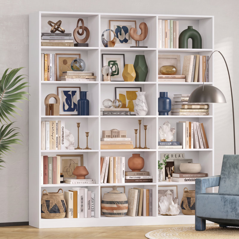 Bibliothèque à 6 niveaux H 59,1 po x H 72,1 po Azarias, Blanc